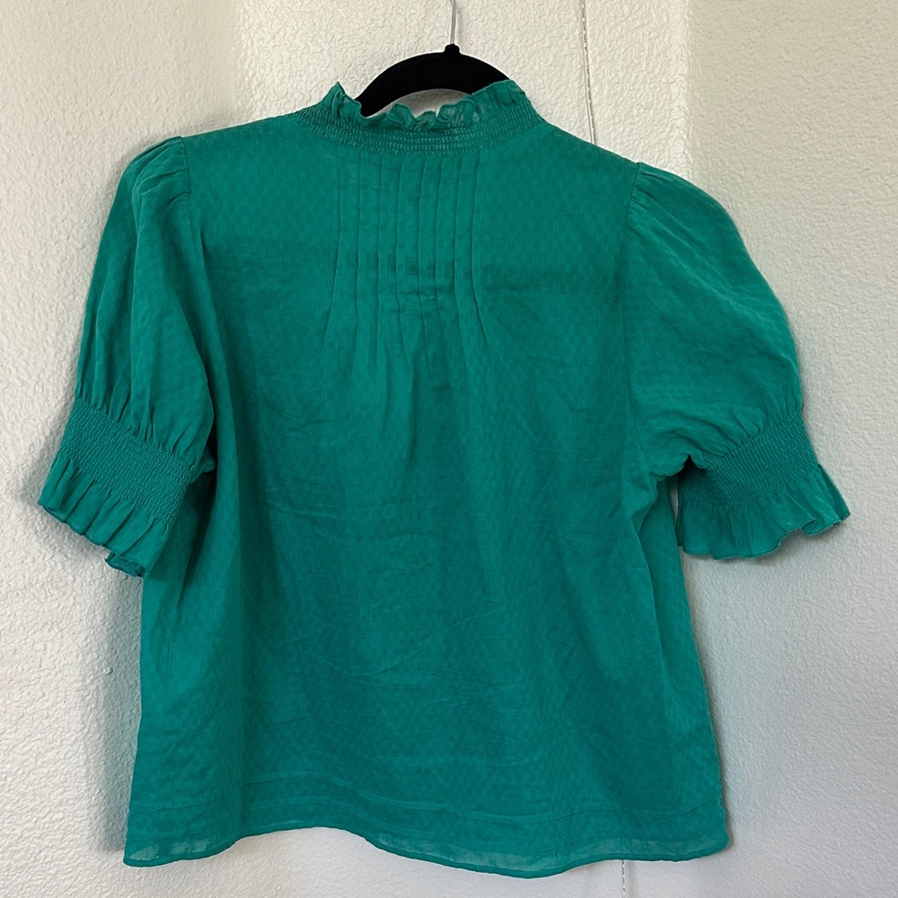 Y2K Chloe Turquoise Ruffle Blouse - Picture 3 of 4